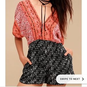 new free people arizona plunging romper m l